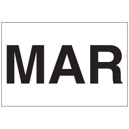 Bsc Preferred 2 x 3'' - ''MAR'' White Months of the Year Labels BUY00021175